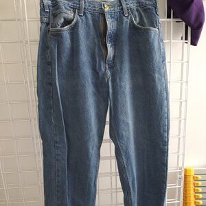 Men's Carhartt flannel lined blue jeans
